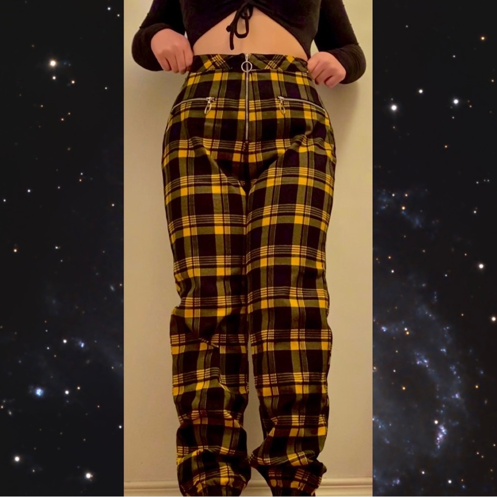 Yellow Plaid Joggers